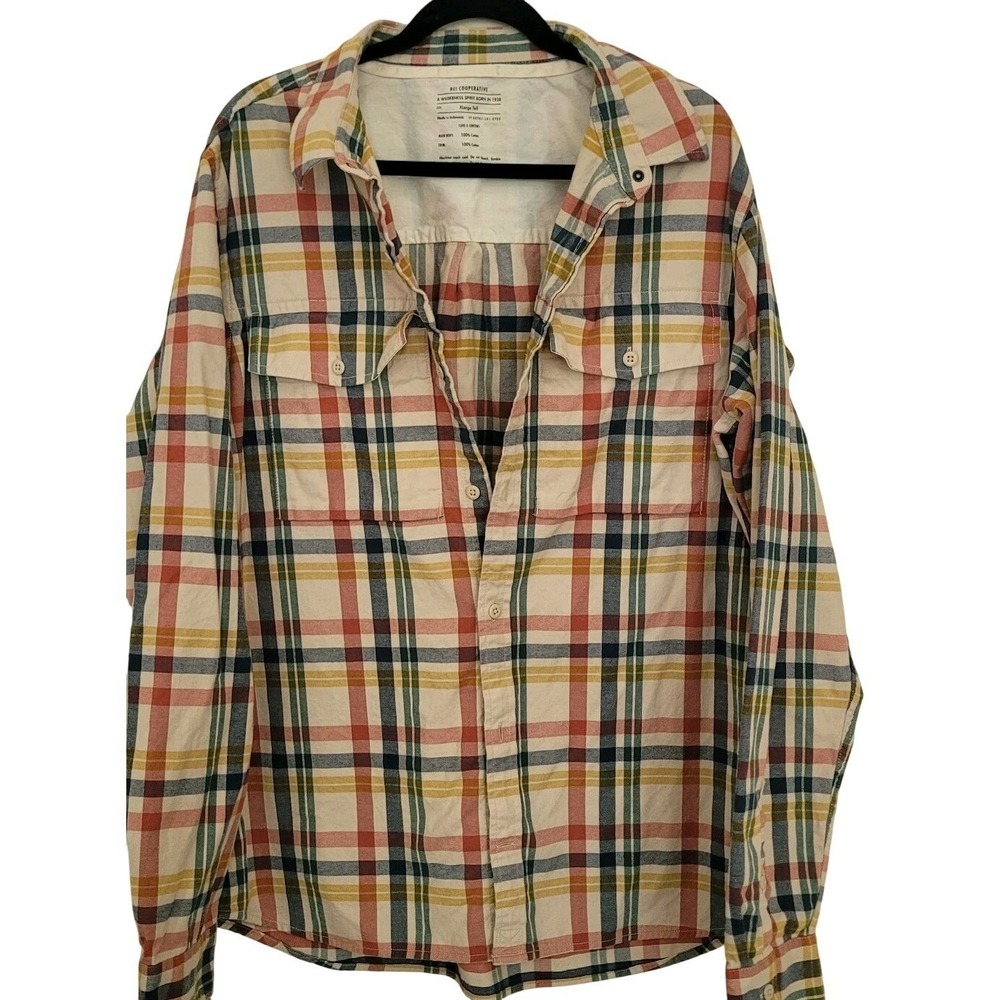 REI Cooperative Men's Plaid Cotton Button-Up Shirt Multicolor XL Tall